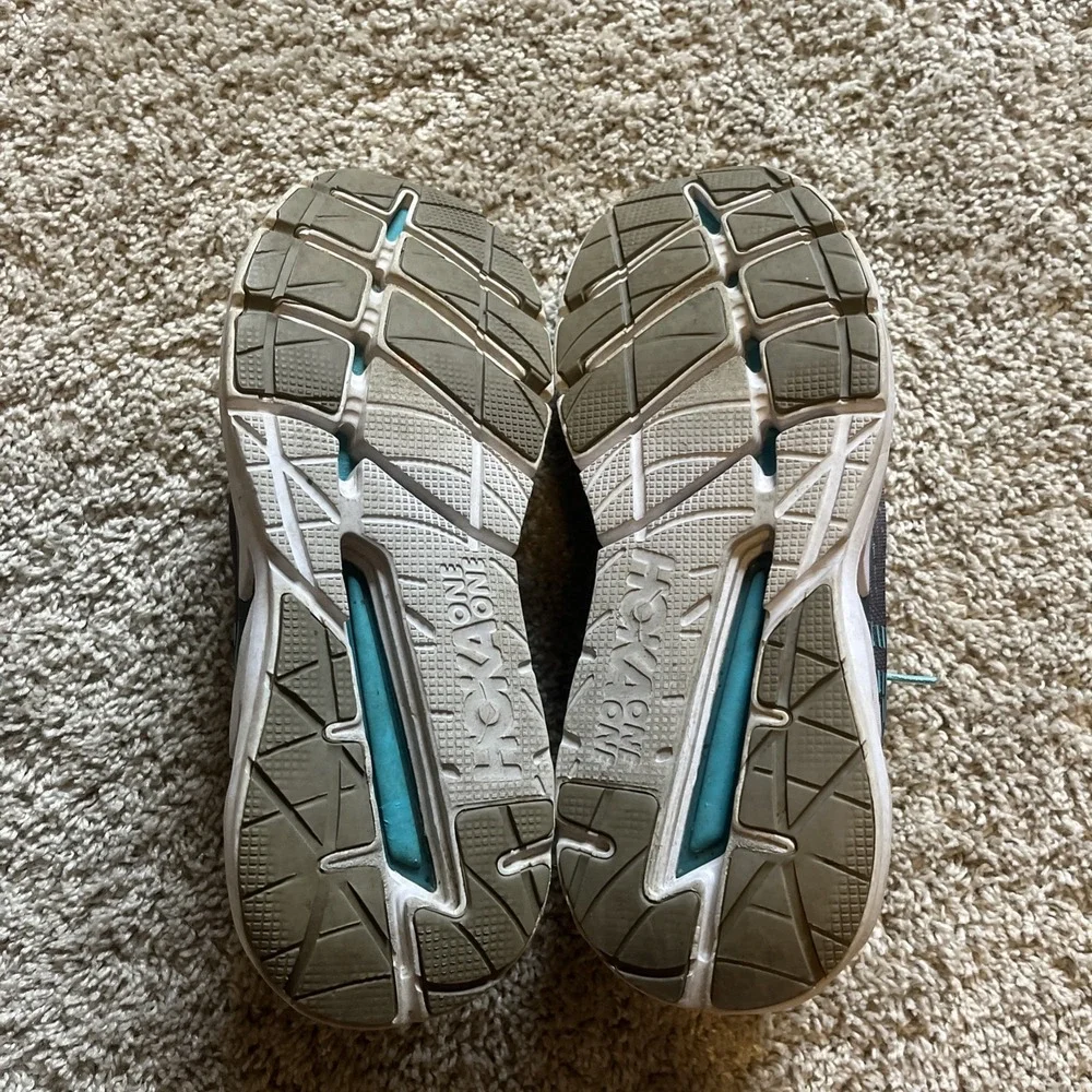 HOKA One One Elevon Teal Gray Running‎ Shoes 1019268 Women's Size 9 Lace Up